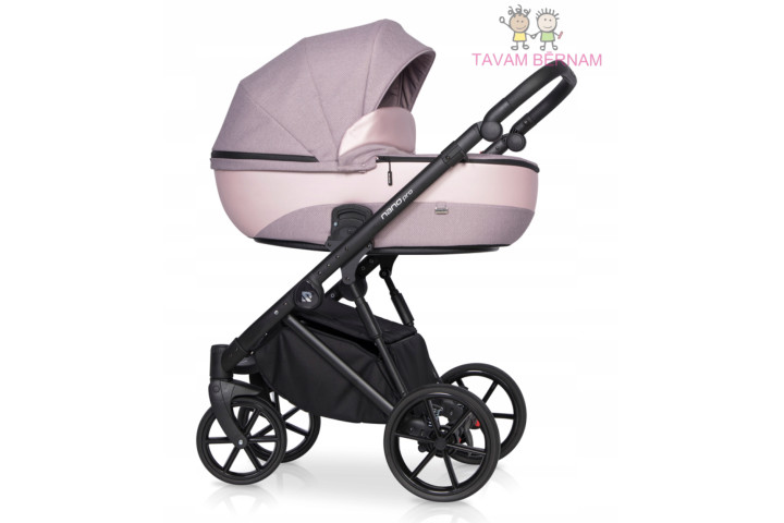 Riko Nano Pro 3-1 03 Pearl pink, bērnu rati Riko Riko Nano Pro 3-1 03 Pearl pink, bērnu rati Riko